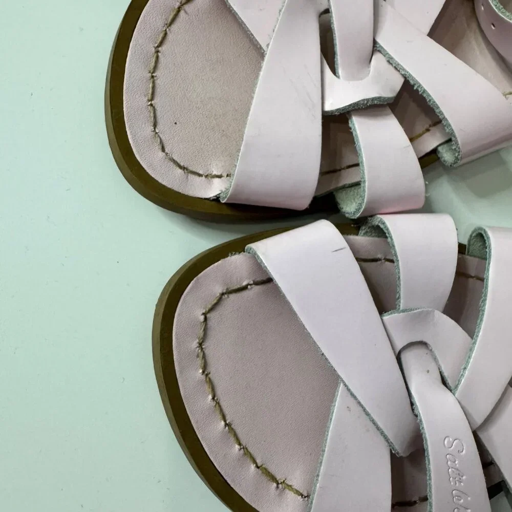 SALT WATER patent light pink sandals size youth 4 - Picture 5 of 7